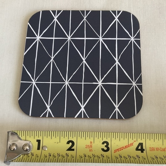 geometric summer table coasters with cork backing - set of 4 - Picture 4 of 4